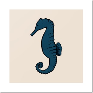 Teal Seahorse Posters and Art